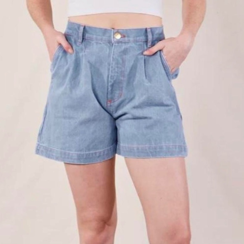 Large Big Bud Press Light Wash Denim Trouser Shorts